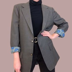 Vintage Gray Suit Jacket Blazer